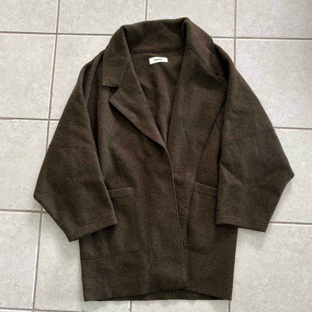 Buck Mason FELTED WOOL BLANKET COAT marled river rock - Picture 2 of 4